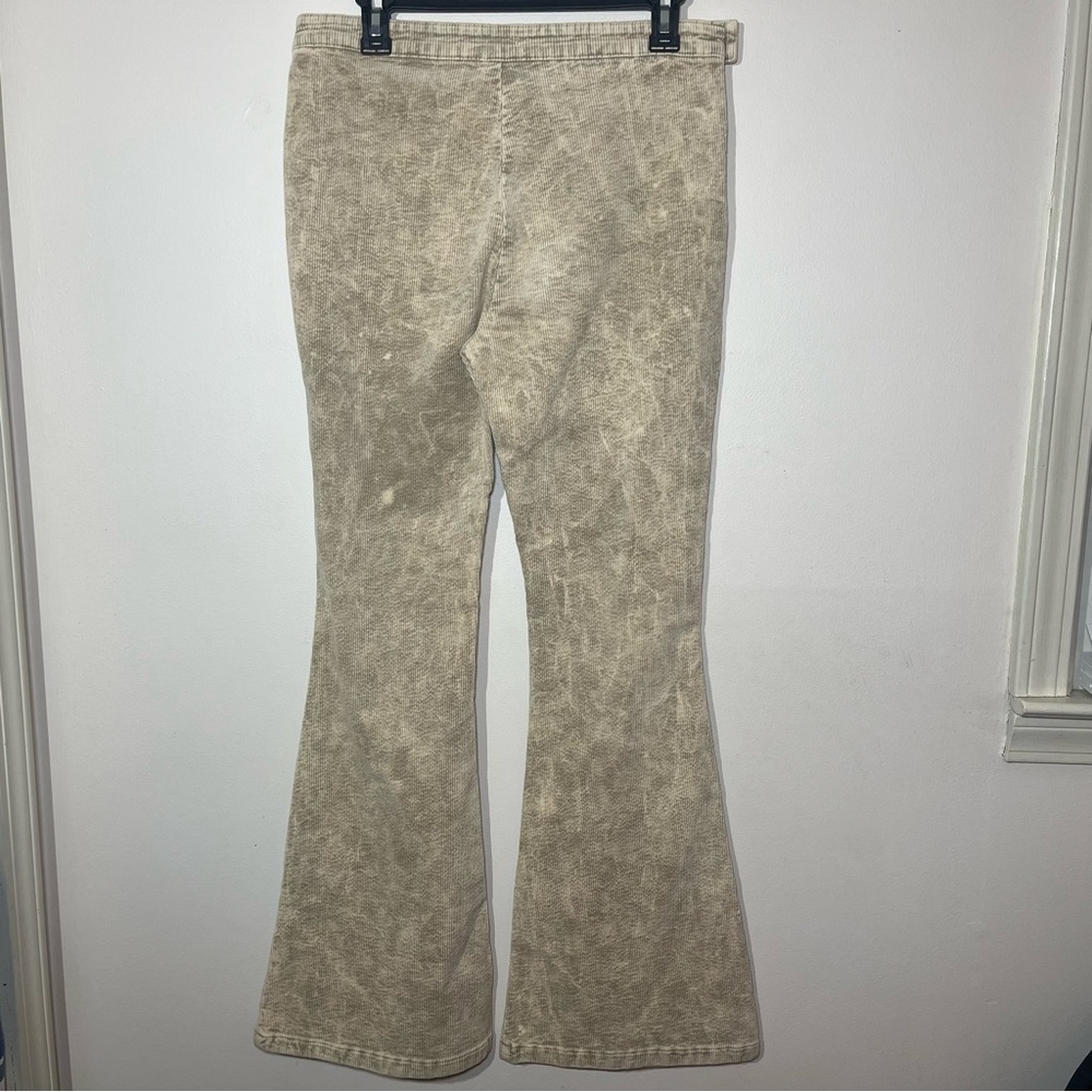 POL Corduroy Flare Pants Women’s Size Large Tan Bleach Wash Anthropologie - Picture 2 of 12